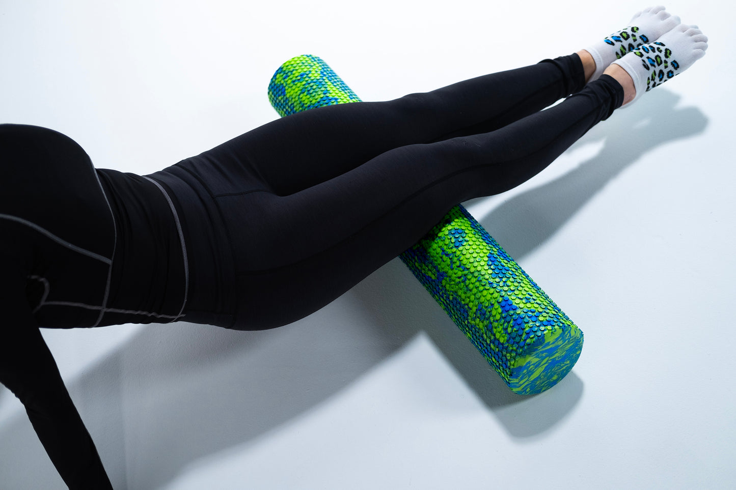 pilates roller in use