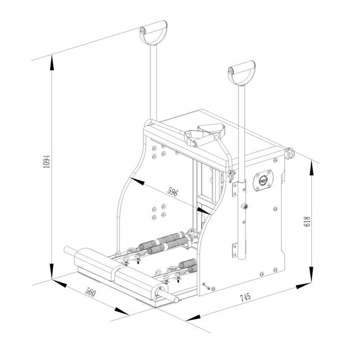 Pilates Chair spec diagram