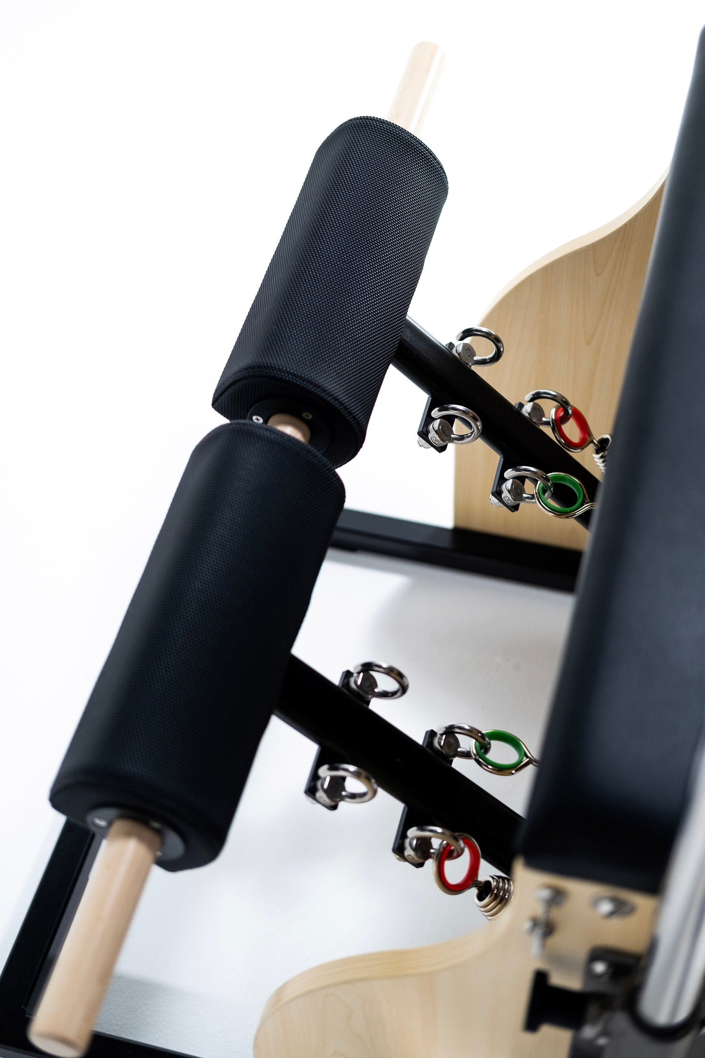 Pilates stability chair close up equipment detail